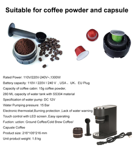 Nueva máquina de <span class=keywords><strong>café</strong></span> automática Mini Espresso recargable <span class=keywords><strong>con</strong></span> autocalentamiento inteligente, cápsula de cafetera portátil para exteriores y oficina - Product Image 2