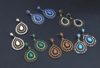 Pendientes Brasileños de Piedra Fusionada, Pendientes de Cristal