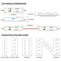 Module LED étanche 12V haute luminosité, module d'injection à 3 LED avec lentille 160 degrés pour caisson lumineux extérieur et lettres lumineuses