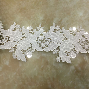 Venedik dantel trim aplike aksesuarları şifon/kadife çiçek süslemeli dantel elbiseler için sadece bir Trim işlemeli dantel örgü - Product Image 6