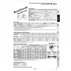 Catégorie Produit Cylindre sans tige MY1B25G-350LZ pneumatique SMC - Product Image 1