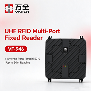 Lecteur RFID UHF fixe industriel VANCH à 4 ports ISO 18000-6C TNC 33dBm GPIO pour suivi MES sur ligne de production - Product Image 1