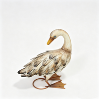Statue de canard moderne résistante aux intempéries, sculpture de jardin, art métallique d'extérieur pour patio, ornement de pelouse