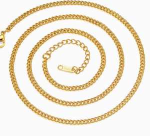 European and American <b>titanium</b> steel necklace, men's personality trend, flat , single <b>chain</b>, versatile, classic - Product Image 2