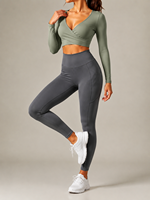 Leggings de course taille haute avec poches latérales, réfléchissants, effet ventre plat, pour entraînement, gym, yoga, pantalons de sport compressifs pour femmes