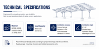 Structure de carport photovoltaïque commercial à pente multi-espaces de 5 à 10 degrés en acier S350GD ZM275, conception modulaire personnalisée
