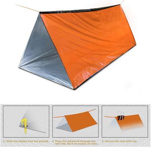 WoQi Coperta Impermeabile per Esterni, Tenda di Emergenza in Pile per 2 Persone, Tenda Tubolare di Sopravvivenza per Viaggi, Campeggio, Escursionismo, <span class=keywords><strong>Calcio</strong></span> - Product Image 2