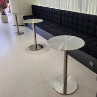 Table et chaises de salle à manger rondes de luxe de haute qualité pour la maison, table de bar en acier inoxydable, meubles de salle à manger, tables de restaurant modernes