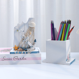 Portalápices de Estilo Mediterráneo Mystic Arts, Organizador de Escritorio con Temática Oceánica, Artesanía en Madera, Regalo - Product Image 2