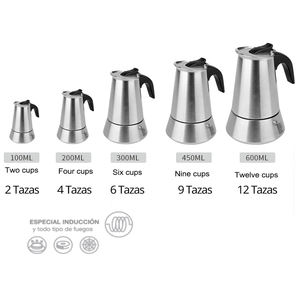 <span class=keywords><strong>Cafetera</strong></span> Moka de Acero Inoxidable de 6 <span class=keywords><strong>Tazas</strong></span>, <span class=keywords><strong>Cafetera</strong></span> Espresso para Estufa, <span class=keywords><strong>Cafetera</strong></span> Percoladora, <span class=keywords><strong>Cafetera</strong></span> Italiana - Product Image 2