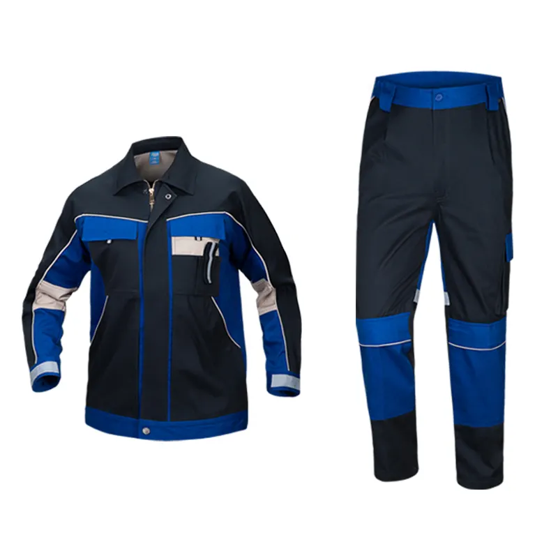 Toptan Unisex tulum ceket ve pantolon nefes erkekler iş üniforma endüstriyel iş elbiseleri özel Logo iş giyim