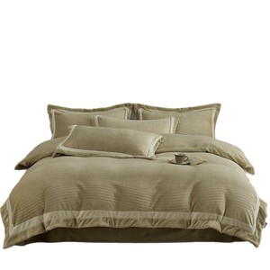 Winter Thickened Matte Embossed Milk Fleece Four-Piece <b>Bedding</b> Set Solid Color Warm Luxury Winter <b>Bedding</b> - Product Image 1