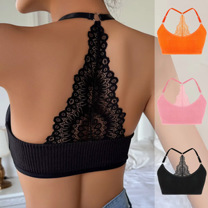 Reggiseno quotidiano con scollo all'americana senza supporto in acciaio biancheria intima lavorata a maglia con spalline regolabili gilet da <span class=keywords><strong>donna</strong></span> semi-esposto - Product Image 1