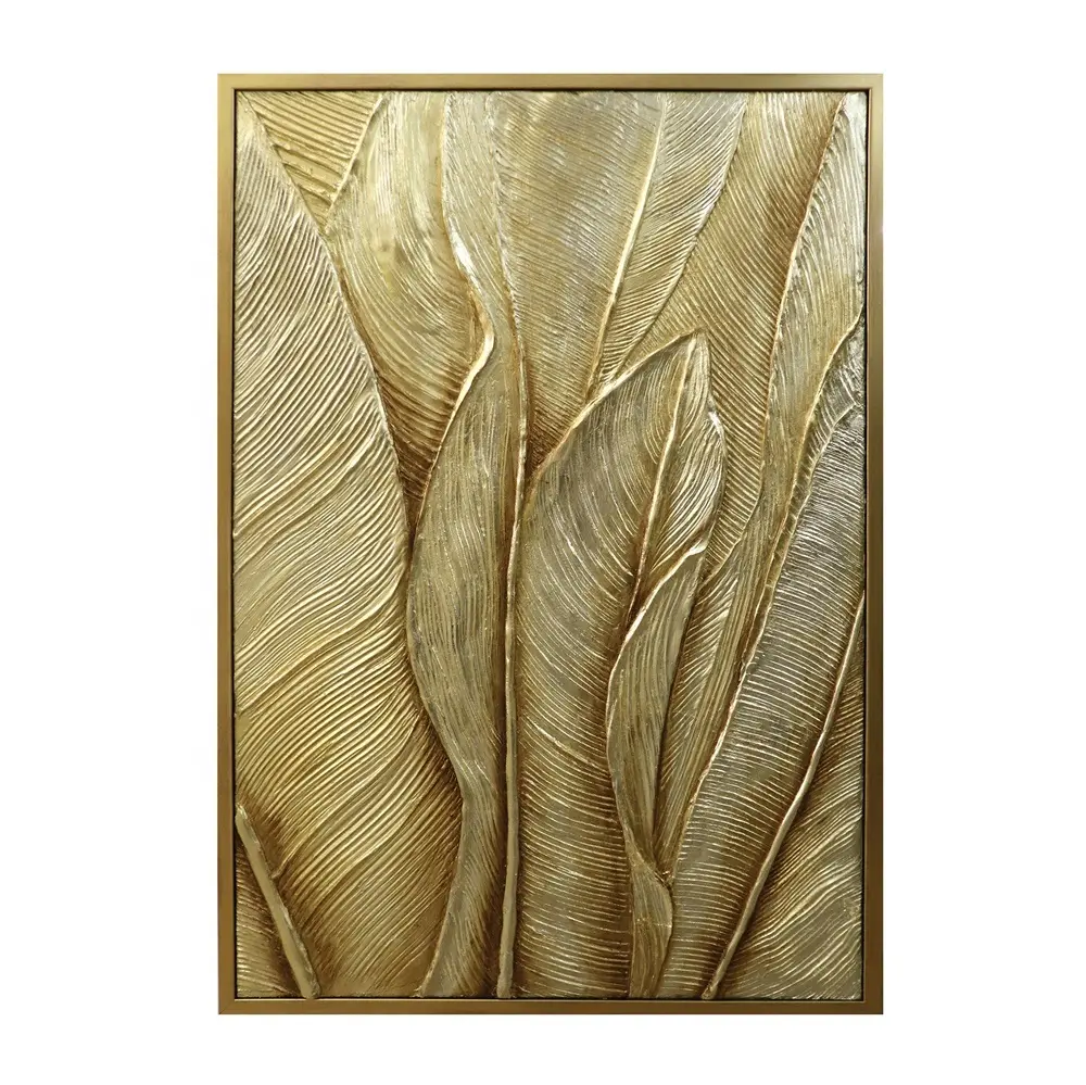 Interior Home Decoration Painting Modern Relief Painting 3D Gold Leaf Light Luxury Hand Painted Wall Art Oil Painting