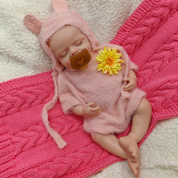 Boneka Reborn Silikon 18 Inci dengan Kulit Berlapis Cat, Boneka Bayi Perempuan Silikon Utuh yang Cantik dan Lucu