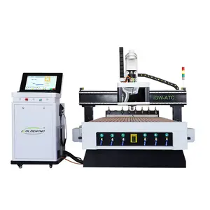 China Woodworking 1325 4*8Ft ATC CNC Router Machine Auto Tool Changer Wooden Door Manufacturing Machines For Sale