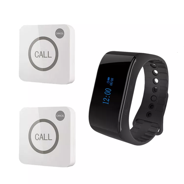 Wireless Long Distance Full Waterproof Waiter Call Button Watch Receiver Pager System for Restaurants Cafes 1000m Open Area