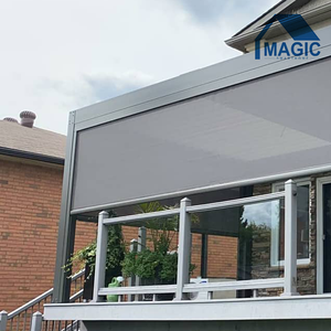 Pérgola de aluminio para exteriores de alta calidad motorizada/operación Manual resistente al viento 180-220 KM/H aislamiento térmico recubierto de polvo - Product Image 4