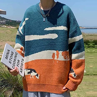 Sudadera de punto de cuello redondo de gran tamaño Anime suéter suéteres Unisex Jumper Custom Jersey Knit Jumper Custom
