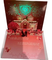 Kartu hari jadi 3D dengan lampu dan kartu Pop up musik, kartu kembang api LED kartu Valentine