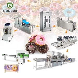Machine de boulangerie entièrement automatique pour la fabrication de beignets à la levure, doux, en forme de fleur, avec glaçage au sésame à la française, en ligne - Product Image 1