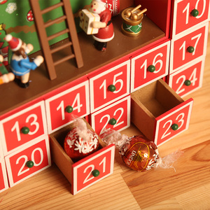 Calendario de Adviento de Madera con Forma de Casa para Navidad 2026, Caja de Almacenamiento de Dulces con 24 Cajones, Regalo Sorpresa de Cuenta Regresiva para Navidad, Decoración para el Hogar - Product Image 5
