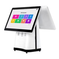 Windows 10/11 todo en uno pos caja registradora pantalla dual pos terminal QR código escáner pos hardware con impresora térmica I3/i5/i7