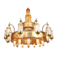 Lustre islamique en laiton doré pour mosquée, éclairage personnalisé pour grands projets, lampe suspendue pour église