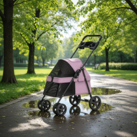 Poussette de jogging portable légère à 4 roues pour animaux de compagnie, chariot pour petits chiens et chats