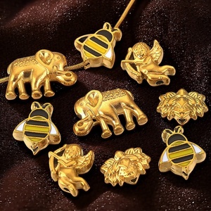Animal Figure Charms | 18K PVD Gold Plated Stainless Steel Elephant Owl <b>Buddha</b> Skull Spacer Beads for DIY Bracelet Making - Product Image 2