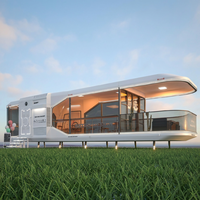 Maison préfabriquée moderne en conteneur, mini-maison capsule spatiale avec balcon