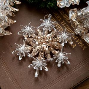 Adornos de Copo de Nieve Acrílicos con Lentejuelas de Estilo Moderno para Árbol de Navidad, Personalizados con Impresión UV - Product Image 4