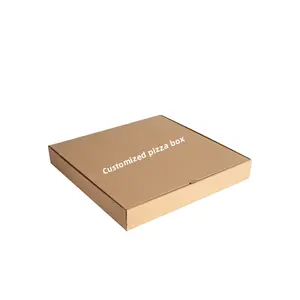 批发定制尺寸Logo印刷瓦楞披萨包装快餐店外卖纸盒