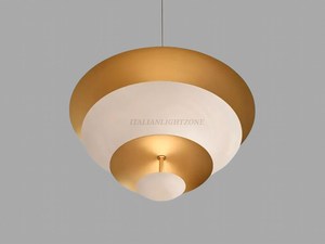 Designer 1950s Mid Century Pendant Light 4-Layer Atomic Scandinavian Chandelier 24 Inch Ceiling Lamp Interior Decor - Product Image 5