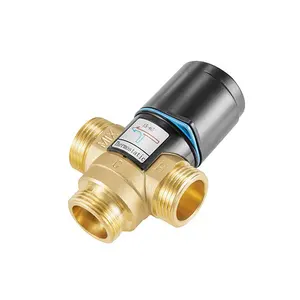 Brass 3/4" 1'' 3 Way Boiler Thermostatic Mixing Floor Heating Blending Valve