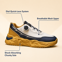 Chaussures de course pour hommes en cuir véritable respirant à lacets, avec embout en TPU couleur unie, légères, semelle MD, baskets de sport personnalisées OEM, été