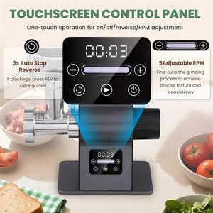 Hachoir à viande et poussoir à saucisses professionnel 900W avec moteur DC et écran tactile - Product Image 4