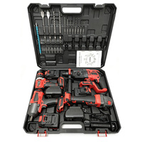 Ensemble d'outils électriques sans fil industriels 4-en-1 MT avec moteur sans balais, batterie au lithium 21V, comprenant clé à chocs, perceuse et meuleuse d'angle pour le bricolage