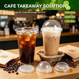 Compostable Disposable <b>Plastic</b> <b>Cups</b> PLA Clear Cold <b>Cups</b> for Iced Coffee Bubble Tea Smoothie Takeaway <b>Drinks</b> - Product Image 3