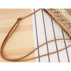 Vintage Women's Hand Woven Summer Straw Bag Mixed Color Flow Crossbody Beach Handbag for Holidays - Product Image 4