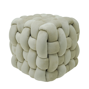 Poggiapiedi in tessuto da seduti Pouf in velluto Pouf Cube sgabello da soggiorno poggiapiedi per sedile quadrato - Product Image 5