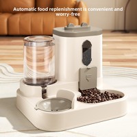 Distributeur automatique d'eau et de nourriture pour chat en forme de bouteille en plastique écologique 2-en-1 pour animaux de compagnie