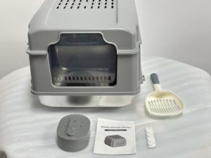 Caja de arena para gatos de acero inoxidable Premium, gran espacio interno y accesorio de inodoro cómodo de alta capacidad para felinos - Product Image 6