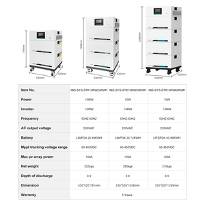 ระบบจัดเก็บพลังงานภายในบ้านแบบออลอินวัน 10KW/20KWH 30KWH 40KWH พร้อมแบตเตอรี่แรงดันสูงแบบเชื่อมต่อกับระบบไฟฟ้าสาธารณะ  พร้อมอินเวอร์เตอร์และแบตเตอรี่ในระบบเดียว - Product Image 6