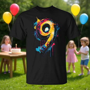 Camiseta con estampado de grafiti número 9 para niños y niñas de 9 años - Product Image 3