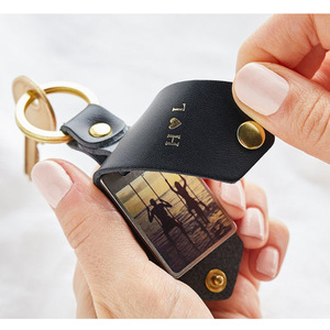 Father's Day <b>Leather</b> Gift <b>Keychain</b> Photo Holder Couple <b>Keychain</b>, Logo Printable - Product Image 3