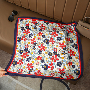 Chal Grande Cuadrado de Satén de Seda para Mujer, Decoración para Traje Negro, Estampado de Cadena Náutica, Pañuelo para Hombros para Eventos Formales - Product Image 3