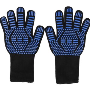 Wholesale High Heat Resistant <b>Silicone</b> Oven Mitts Non-Slip Kitchen Safety Gear for Grilling <b>Baking</b> BBQ Cooking Gloves - Product Image 2