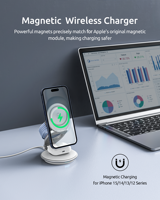 Gadgets électroniques rotatifs 3 en 1, chargeur sans fil magnétique pliable 15 W, chargeur rapide, écouteur pour téléphone portable, montre intelligente