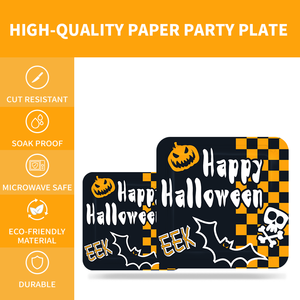 Xieli Vietnam Platos Desechables Con Patrón De Murciélago De Calabaza Para Decoraciones De Vajilla De Fiesta De Halloween - Product Image 4